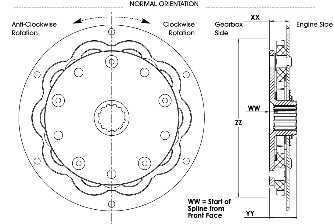 R & D Marine Damper Drive Plate Diagram